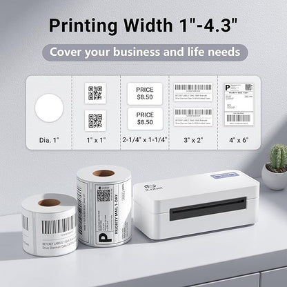 Bluetooth Thermal Smart Label Printer - Wireless 4x6 Shipping Label Printer, Compatible with Android & iPhone and Windows, Widely Used for Ebay, Amazon, Shopify, Etsy, USPS