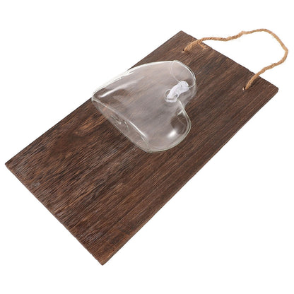 OHPHCALL Wall Mounted Glass Vase Hydroponic Air Planter Glass Terrarium for Indoor Plants Home Décor Creative Wall Ornament with Heart Shape