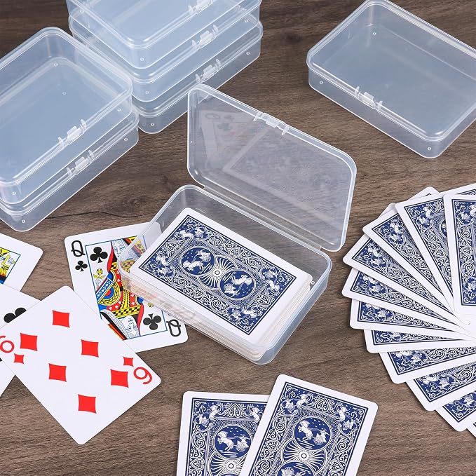 Playing Card Case Clear Card Deck Box Acrylic Playing Game Card Storage Holder Blank Business Card Organizer for Game Card Beads, Craft items, Coins, Jewelry Small Accessories (6)