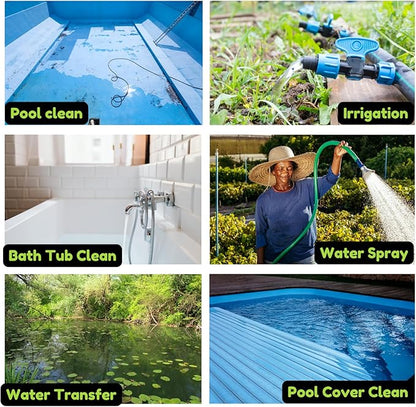Submersible Sump Pump, 1/2 HP Sump Pump with 10ft Drain Hose Kit & 25ft Power Cord, Portable Submersible Water Pump for Pool Draining, Hot Tub, Basement Flood Removal, Garden Irrigation