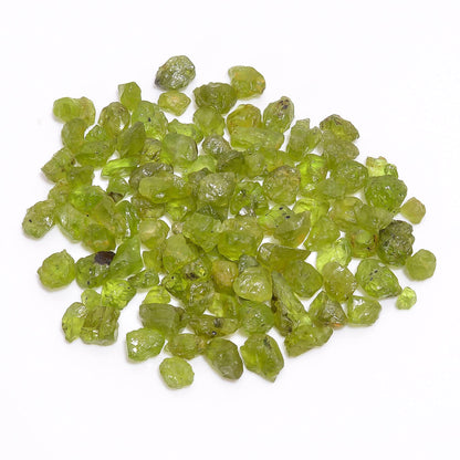 Gemkora™ 100 carats Raw Green Peridot Crystals, Wholesale Lot, Natural Gemstone, Rough Crystals, Rock Stones, Jewelry Making Supplies, DIY & Crafts, August Birthstone, 5 to 8 mm