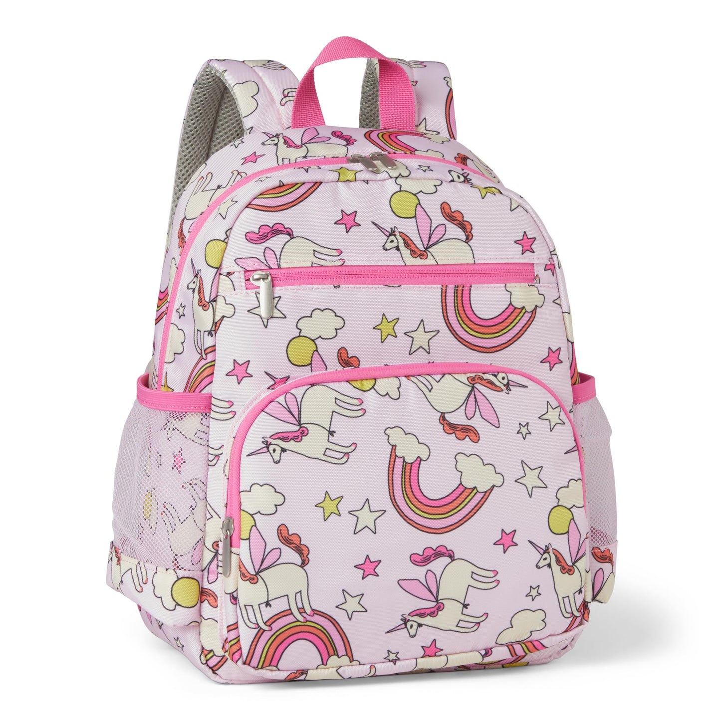Amazon Essentials Kids School Backpack with Multiple Storage Pockets, Durable Tear-Resistant Daypack for Books and Supplies, Pink