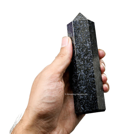 Amazing Gemstone Large Indigo Gabbro Crystal Towers ~ Natural Healing Crystal Point Obelisk for Reiki Healing and Crystal Grid (5.5 to 6 INCH)