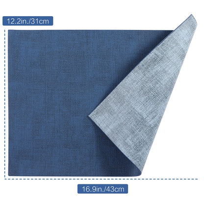 SUEH DESIGN Leather Placemats Set of 6 Reversible Table Mats Heat Resistant Waterproof No-Slip Place Mats for Dining Table Kitchen Parties