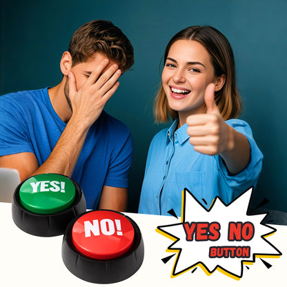 Loudmore Yes Button and No Button with Sound 2 Pack Buzzers for Trivia Games and Family Game Answer Buzzers for Classroom Parties, Games, Office Stress Relief