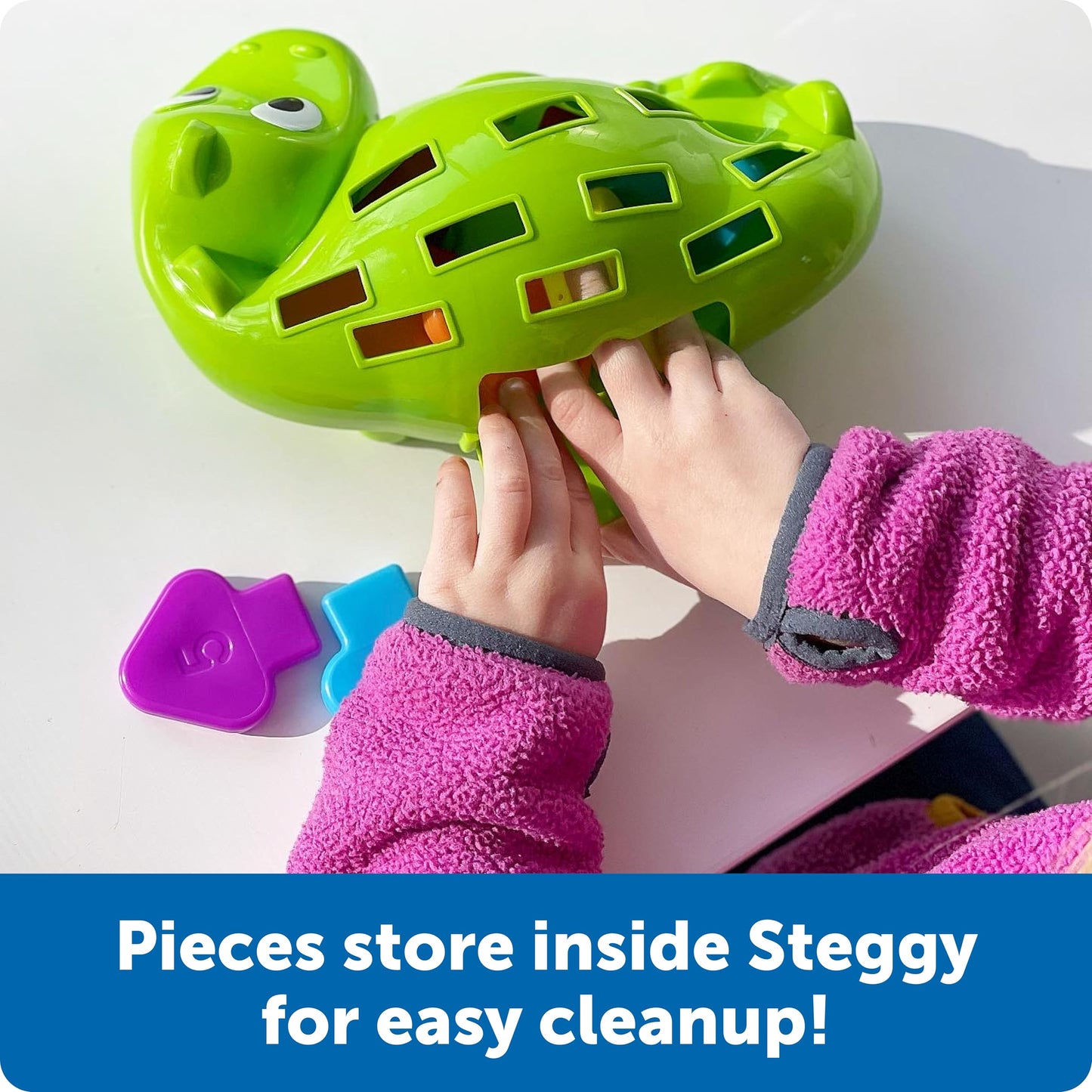Learning Resources Steggy the Fine Motor Dino - 11 Pieces, Ages 18+ Months, Fine Motor and Sensory, Toddler Preschool Toys, Gifts for Kids
