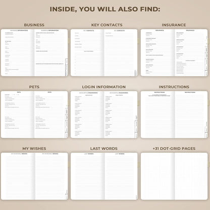Clever Fox End of Life Planner – Final Arrangements Organizer for Beneficiary, Will Preparation, Last Wishes & Funeral Planning, A5 (Seashell)