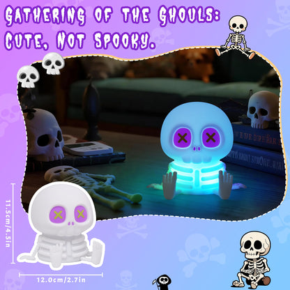 CoolGift Mart Skull Night Light, Silicone Touch Control Lamp. USB Rechargeable with Timer & Brightness Adjustment, Creates Customizable Glow for Gaming Room, Bedside, or Halloween Decor