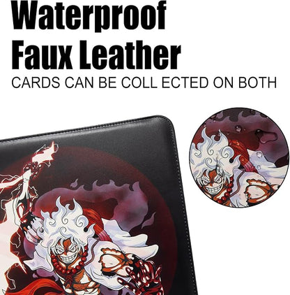 Trading Card Binder for One Piece Cards,16 Pocket with 32 Sleeves up to 1024 Cards One Piece TCG Card Binder,Waterproof Card Storage Book with Sleeves,One Piece for Card Display Case