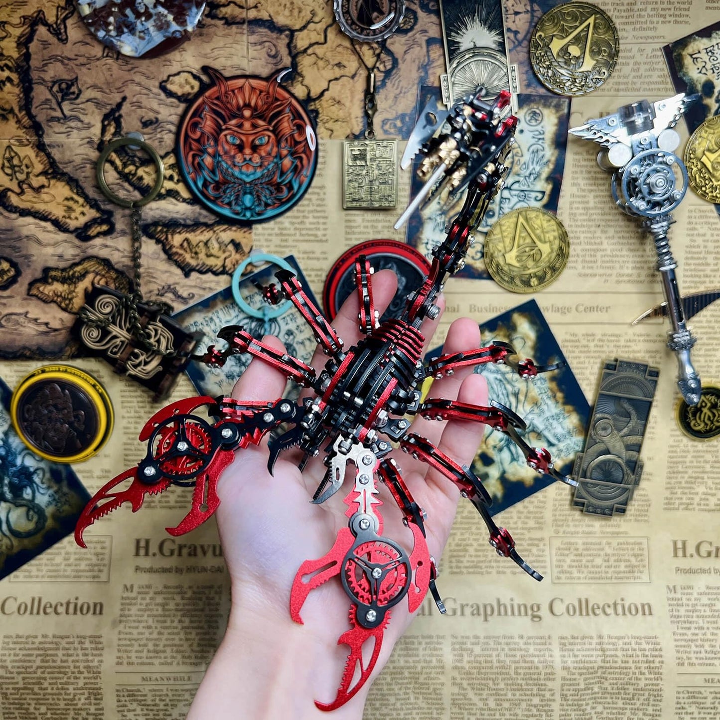 Metalkitor Scorpion 3D Metal Puzzles Kits for Adults Teens – 454 Pcs – Mechanical Assembly Models – 4 Hours to Build – Ideal for Gifts and Decorations (Red and Black)