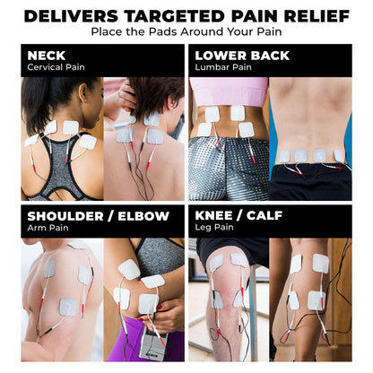 TENS 7000 Rechargeable Tens Unit Muscle Stimulator, Back Pain Relief, 4 Electrodes/Unit Pads, Period Pain Simulator, Muscle Recovery & Growth, Stim Machine, Electrotherapy, TENS Machine