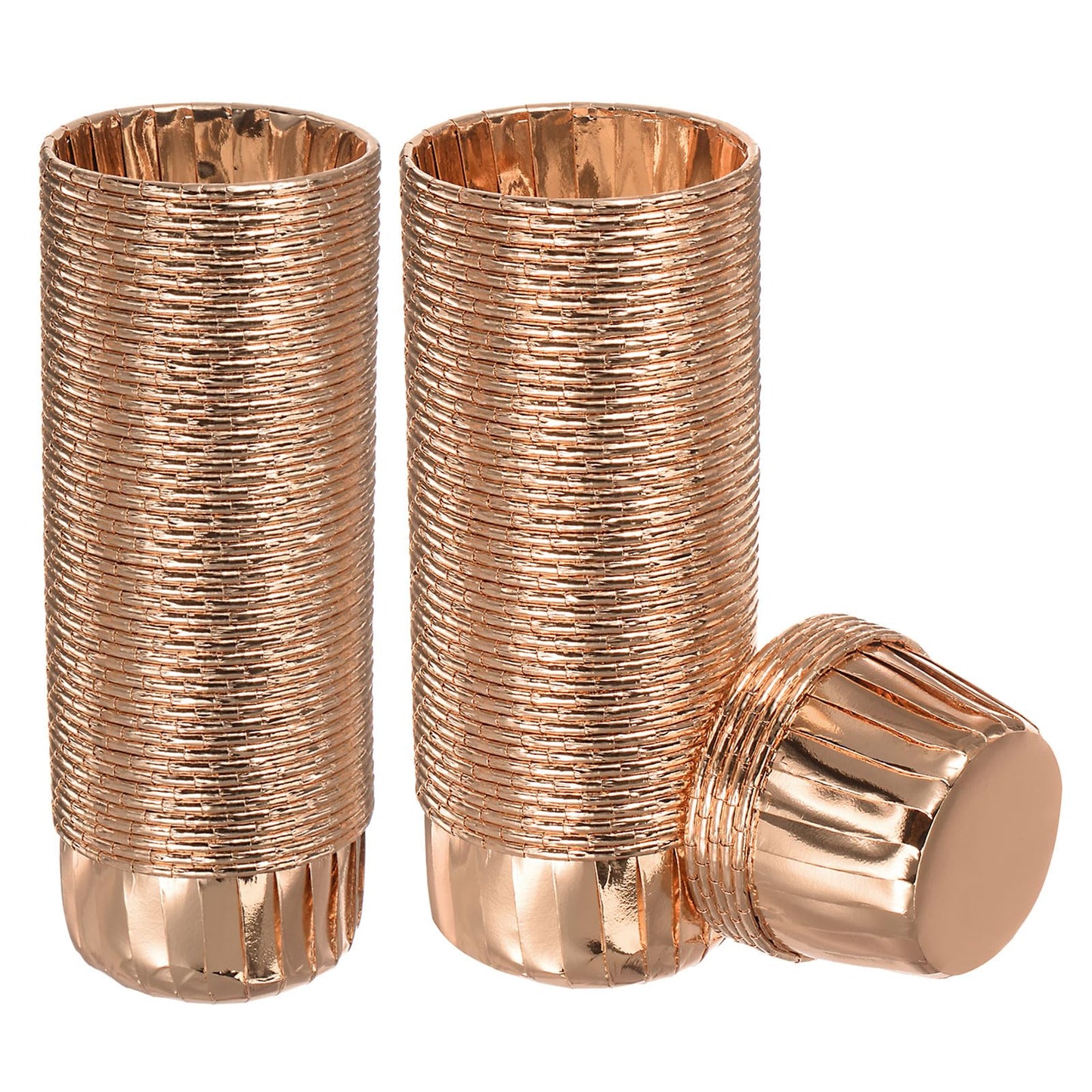 HARFINGTON Champagne Gold Cupcake Cups, 100pcs Aluminum Foil 3.5oz Standard Cupcake Liners Cupcake Baking Cups for Birthday Party Supplies Weddings Decorations
