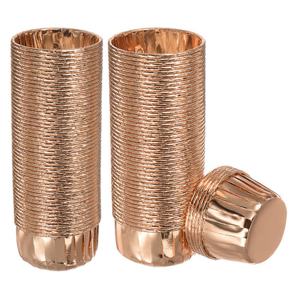 HARFINGTON Champagne Gold Cupcake Cups, 100pcs Aluminum Foil 3.5oz Standard Cupcake Liners Cupcake Baking Cups for Birthday Party Supplies Weddings Decorations