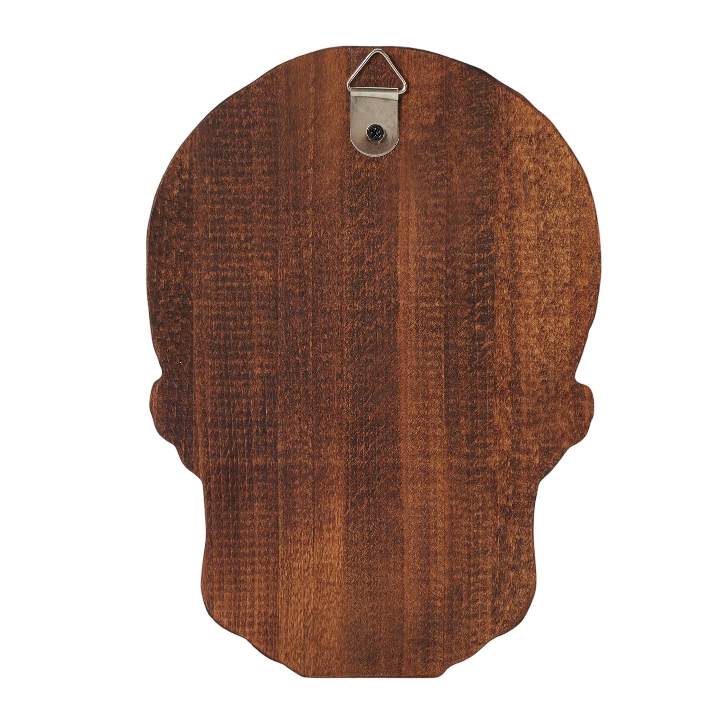 bgcarpenter Wooden Skull Statue with USA Flag, Handmade Skull Wall Decor, Human Head Model Halloween (8 Inch)