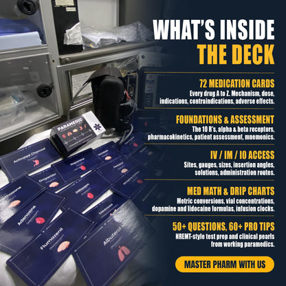 Paramedic Flash EMT & Pharmacology Paramedic Flashcards - Drug Study Pocket Guide Flash Cards with Dosage Formulas, IV Gauges, Concentrations, Drip Rates, and Med Math for EMS Students