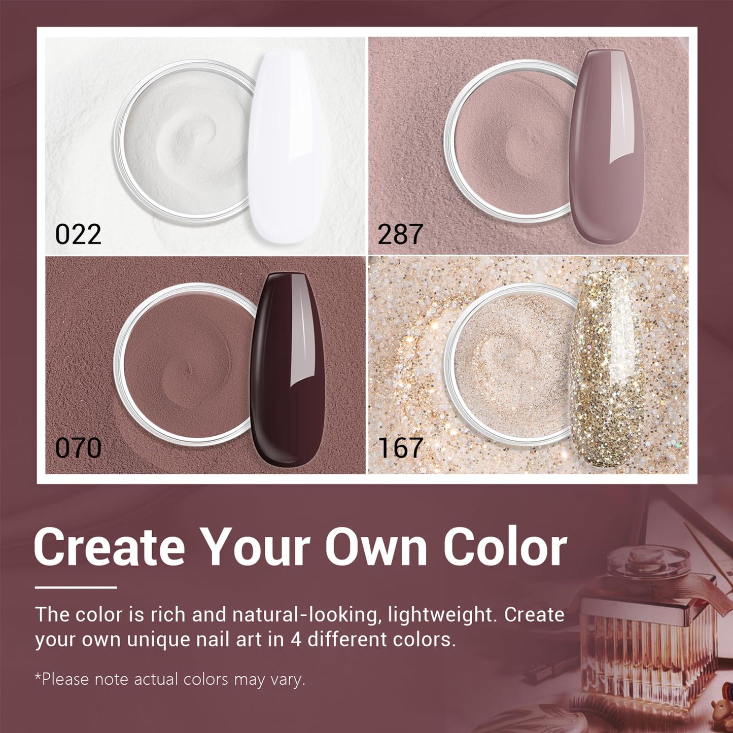 AZUREBEAUTY Dip Powder Nail Kit Starter, All Season Skin Tone Nude Brown 4 Colors Acrylic Dip Powder Liquid Set with Base/Top Coat Activator for French Nail Art Manicure DIY Salon Gifts