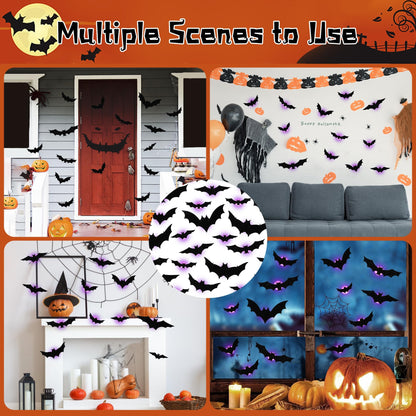 DR.DUDU 36 Pack Halloween Bats Wall Decor 3D Bat Stickers