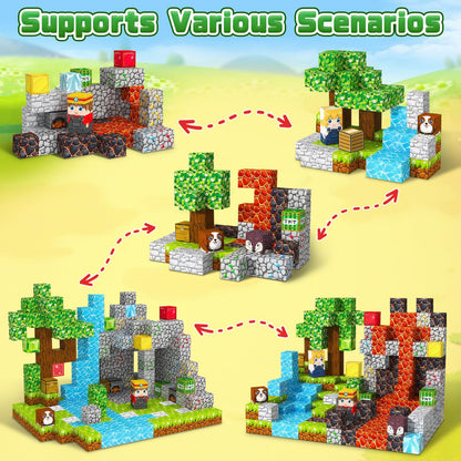 Youngyes Magnetic Blocks, 100 PCS Magnetic Building Blocks Cubes - Stacking Magnet Toys for Kids Toddlers Ages 4-8 8-12, Magnetic Tiles STEM Toys Christmas Birthday Gifts for Boys Girls (0.8IN/2CM)
