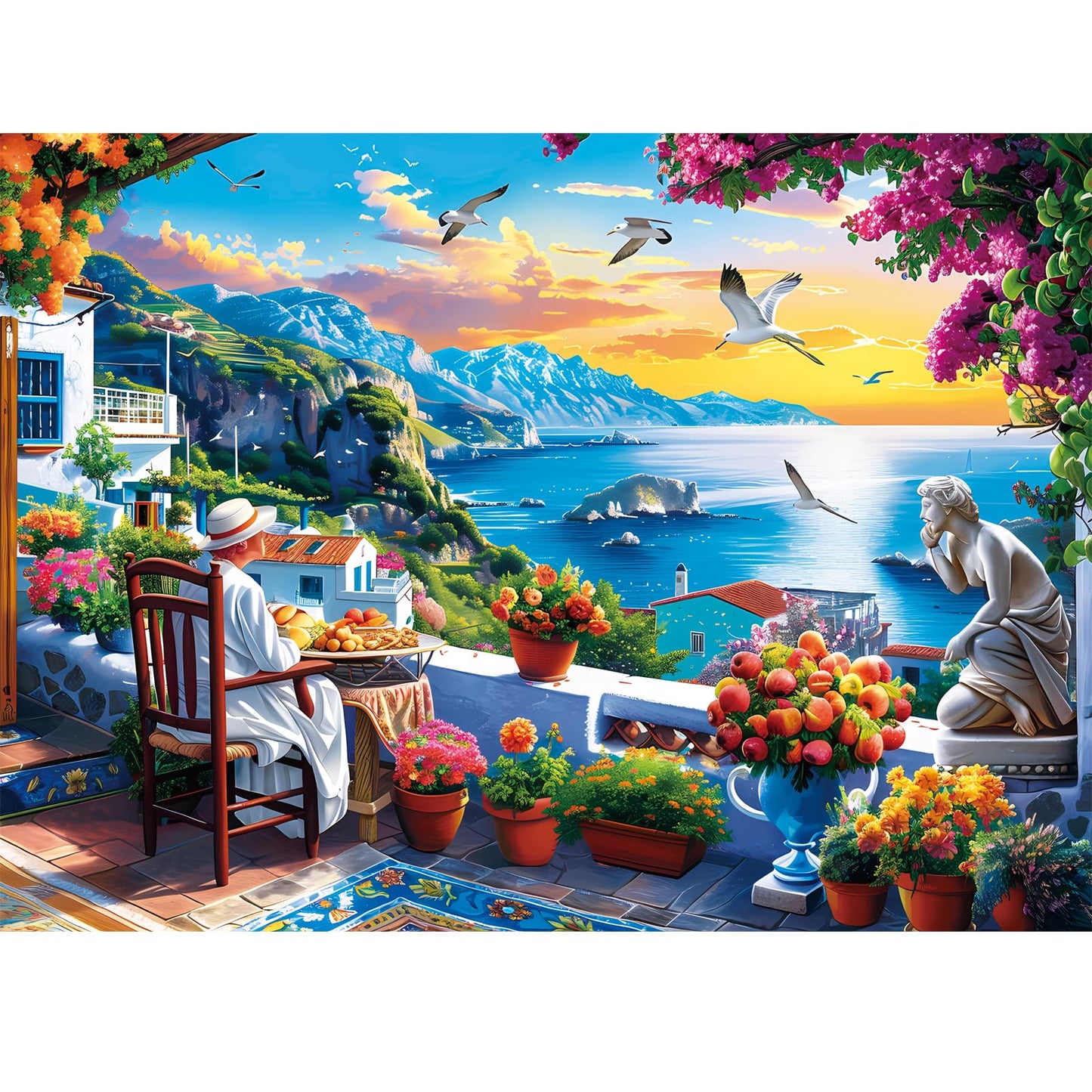 500 Piece Puzzles for Adults, seafront Jigsaw Puzzle, Nature Landscape Jigsaw Puzzle, Creative Games and Holiday Party Gifts, Fun and Challenging Family Games 20.5×15 in