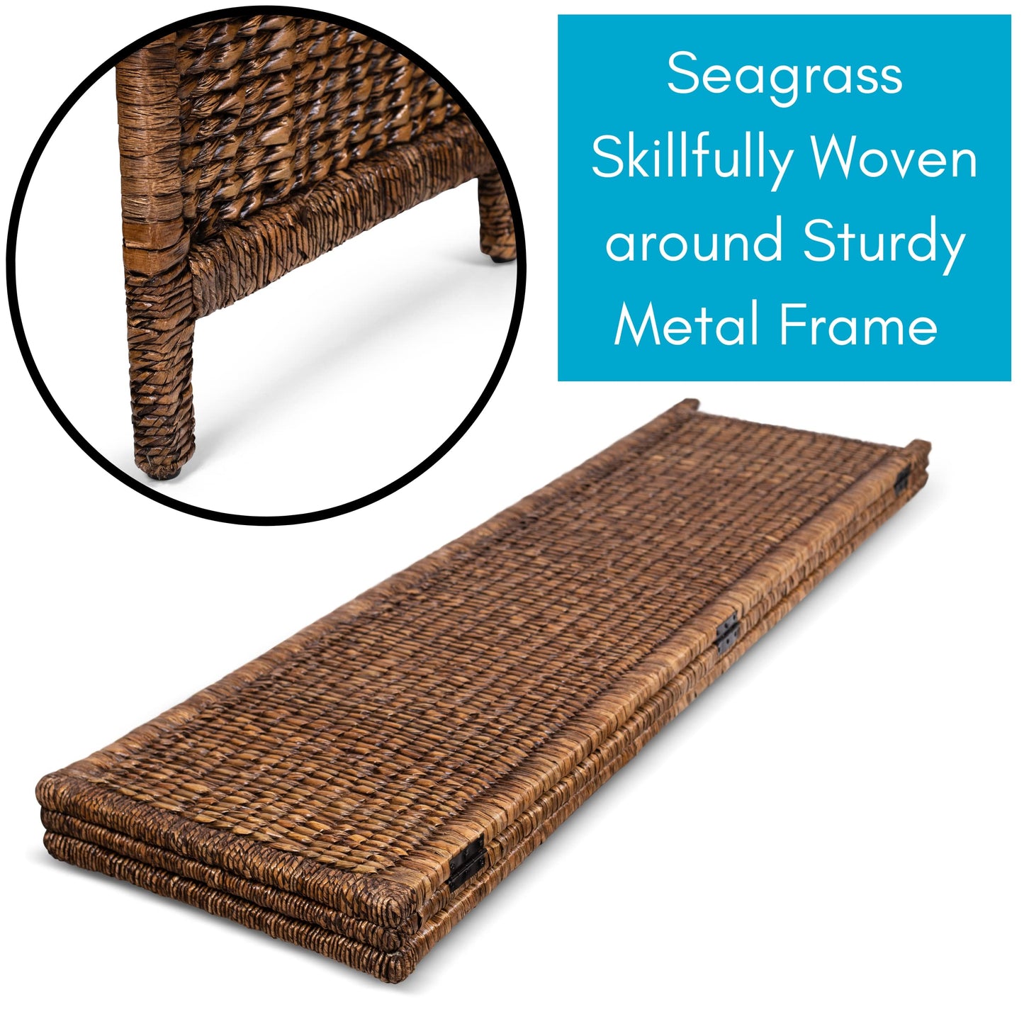 BIRDROCK HOME 3 Panel Seagrass Room Divider - Brown Wash - Folding Sections - Partition Screen - Hand Woven Abaca - Home Decor