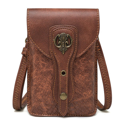 Small Crossbody Bag Shoulder Purse Leather Belt Pouch Waist Bag Fanny Pack Phone Holder Medieval Vintage Festival Renaissance Punk Costume Travel Wallet (Brown 089)