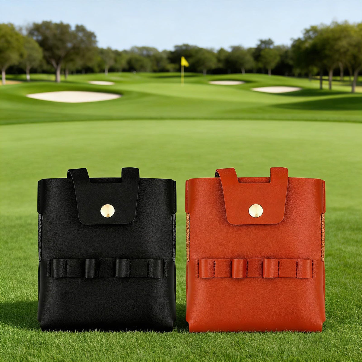 SPONGL Premium PU Leather Golf Flask Holder Waterproof Drinking Bottle Cover Perfect for Outdoor Activity with Insulated Lining
