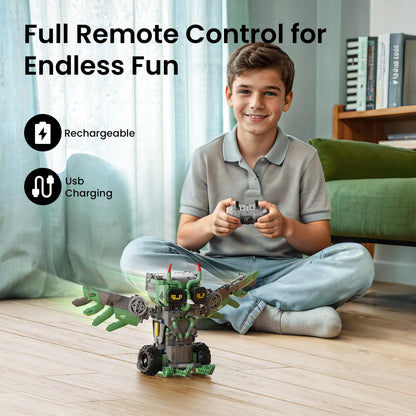 Sillbird Robot Car Building Kit with Remote Control for Boys Ages 8-14, STEM Coding Robotics Technic Toy Birthday Gifts for Kids, Buildable 5in1 Models with 727 Pieces