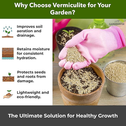 Organic Coarse Vermiculite for Indoor Gardening Plants and Mushrooms – Enhances Soil Aeration, Seed Germination, Rooting Cuttings – Small Packages and Bulk (Vermiculite Grade 4 – Coarse, 5 qt)