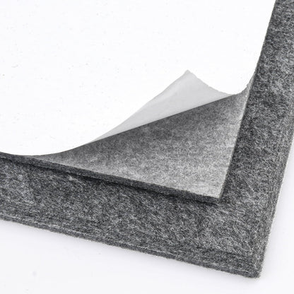 Geytetqi 12 Pack 12" x 12" Felt Boards, Dark Grey Square Felt Wall Tiles, Self-Adhesive Cork Bulletin Board for Home, Office, and Kitchen Decor(1/2 Inch Thickness)