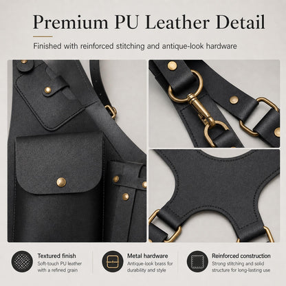 ASTRULUME Anti-Theft Underarm Shoulder Bag, Adjustable Armpit Holster Vest Pack, Cyberpunk Techwear PU Leather Chest Sling, Stealthy Phone Wallet Harness for Men & Women(Brown)