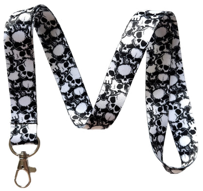Execucat Skulls Lanyard Keychain ID Badge Holder