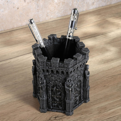 Veronese Design 4 7/8 Inch Wardens of the Damned Pen Holder Resin Desktop Organizer Skeleton Reaper Home Decor Sculpture