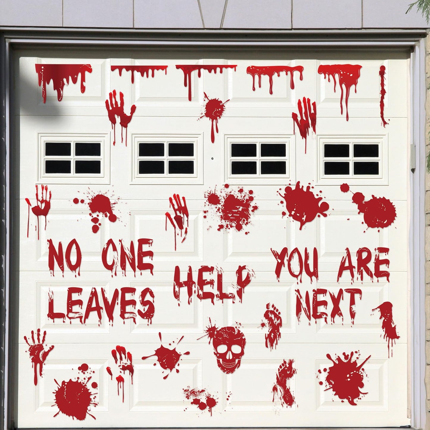 Chapou 28 Pcs Halloween Garage Door Stickers Magnets Halloween Refrigerator Door Decals Bloody Garage Magnets Decor Home Decor Magnetic Stickers for Car DIY Holiday