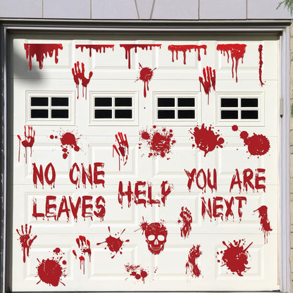Chapou 28 Pcs Halloween Garage Door Stickers Magnets Halloween Refrigerator Door Decals Bloody Garage Magnets Decor Home Decor Magnetic Stickers for Car DIY Holiday