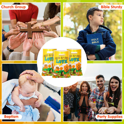 Panelee 100 Pcs Fall Religious Plastic Goody Bags with Handles Christian Treat Bags for Harvest Thanksgiving Cross Candy Gift Bag for Church Party Supplies Party Favor Decoration
