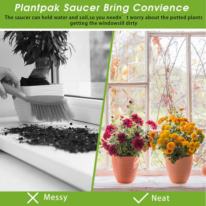 Juexica 10 Pcs 14 x 4.6 Inch Plant Tray Plastic Plant Saucer Window Sill Tray Rectangular Drip Trays Plastic Oval for Indoors Flower Pots for Window Sills and Shelf