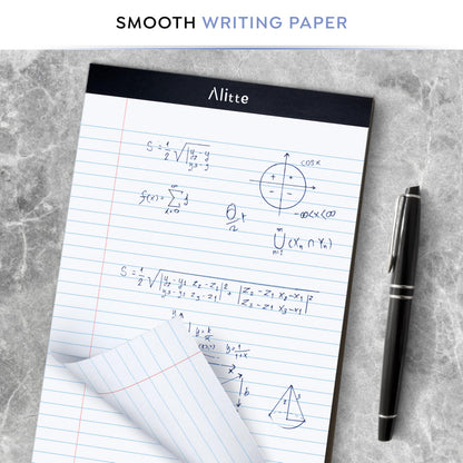 Alitte Legal Notepads 8.5 x 11, Pack of 3 - Perforated Wide Ruled Writing Pad - Premium Thick Paper, No Ink Bleeding - Blank Legal Pads For Home, Office, School, Business - 50 Sheets Per Notebook