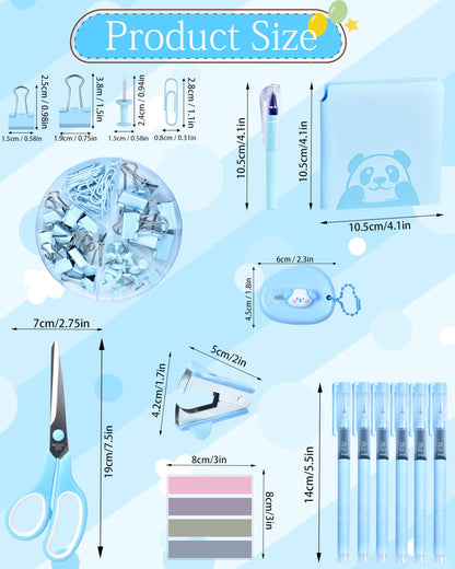 23pc Blue Desk Accessories and Organizers with Mesh Organizer Stapler Tape Dispenser Calculator and a Lot of Office Purple Office Supplies Beautifully Presented in a Gift Box