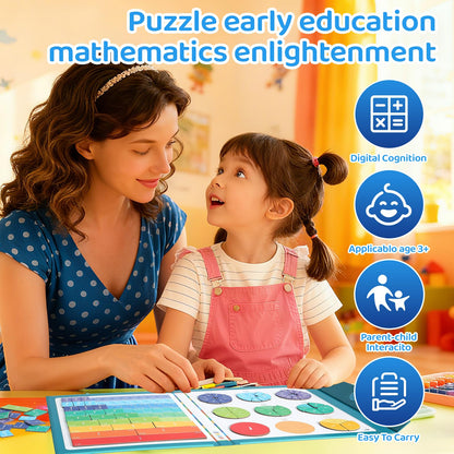 KAK Magnetic Fraction Demonstration Book for Kids, 51 Pcs Montessori Math Manipulatives with Fraction Tiles & Circles, STEM Learning Toys for Elementary School, Homeschool Supplies (Grades K-5)