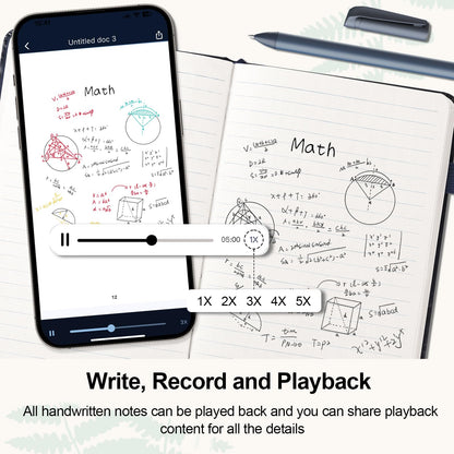 Yuan Smart Digital Notebook with Pen, Smart Pen for Note Taking Real-Time Sync-to-Digital, Smart Writing for Meeting Class Creation, Digitizing, Store, and Share Handwritten Notes via App(iOS/Android)