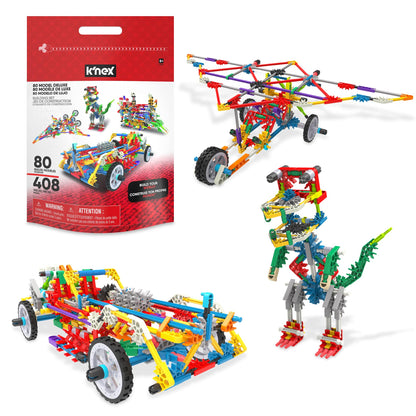 KNEX 80 Model Deluxe Set with Reusable Bag - STEM Building Kit, Kid Construction, Creative Play Toy‚ Ages 8+