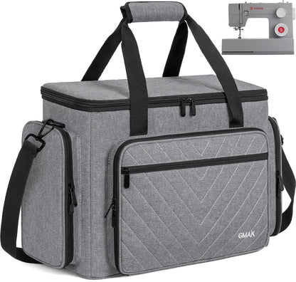 GMAK Sewing Machine Carrying Case, Sewing Machine Tote Bag with Removable Padding Pad, Universal Carrying Tote Storage Bags Stitching Case with Pockets for Most Standard Brother, Singer, Janome