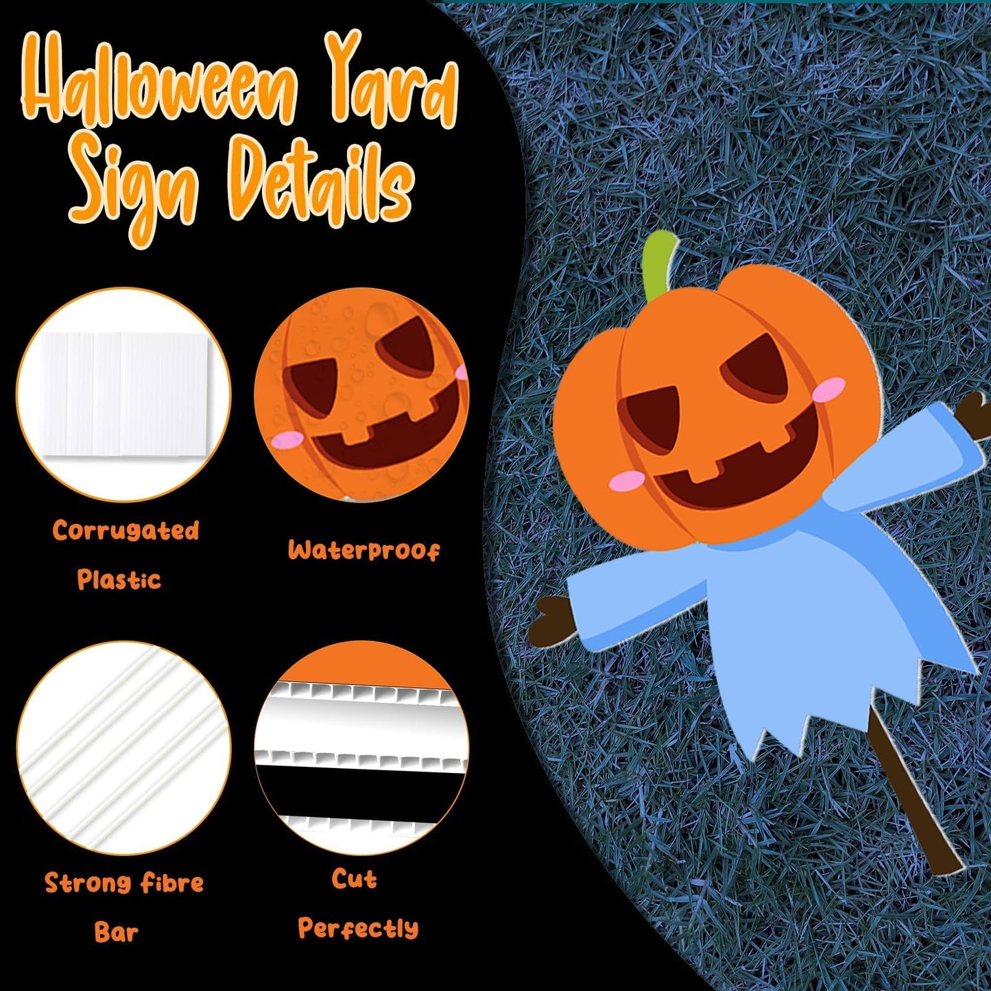 Halloween Yard Signs Cute Halloween Garden Stake Halloween Ghost Witch Scarecrow Yard Stakes Halloween Garden Stake Decorations for Lawn Decorations Outdoor Garden Home Party Decor