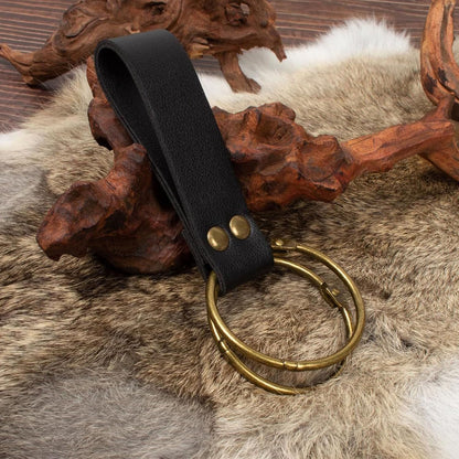 Medieval Renaissance Viking Bracer Wrist Guard, Leather Belt Pouch with Witch Bottle Vials, Festival Costume Accessory Waist Bag (Black)