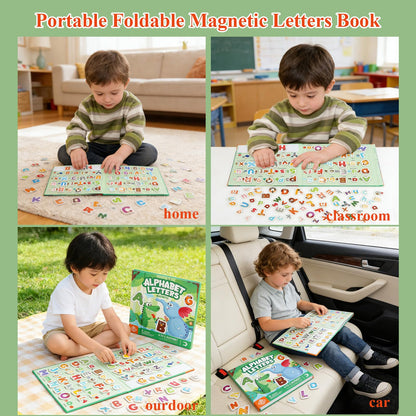 Upgrade Magnetic Letters Book for Kids, 78 PCS Magnetic Alphabet Letters, Uppercase & Lowercase ABC Magnets for Toddlers 1-3 Learning, Preschool Classroom Must Haves