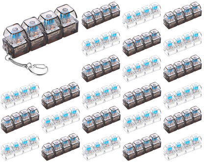 12 Pcs Keyboard Fidget Stress Relief Fidget Clicker Keyboards Set Clear Black Keyboard Decompression Button Stress Relief Gifts for Adults to Relieve Stresses Pass Time Party Favors