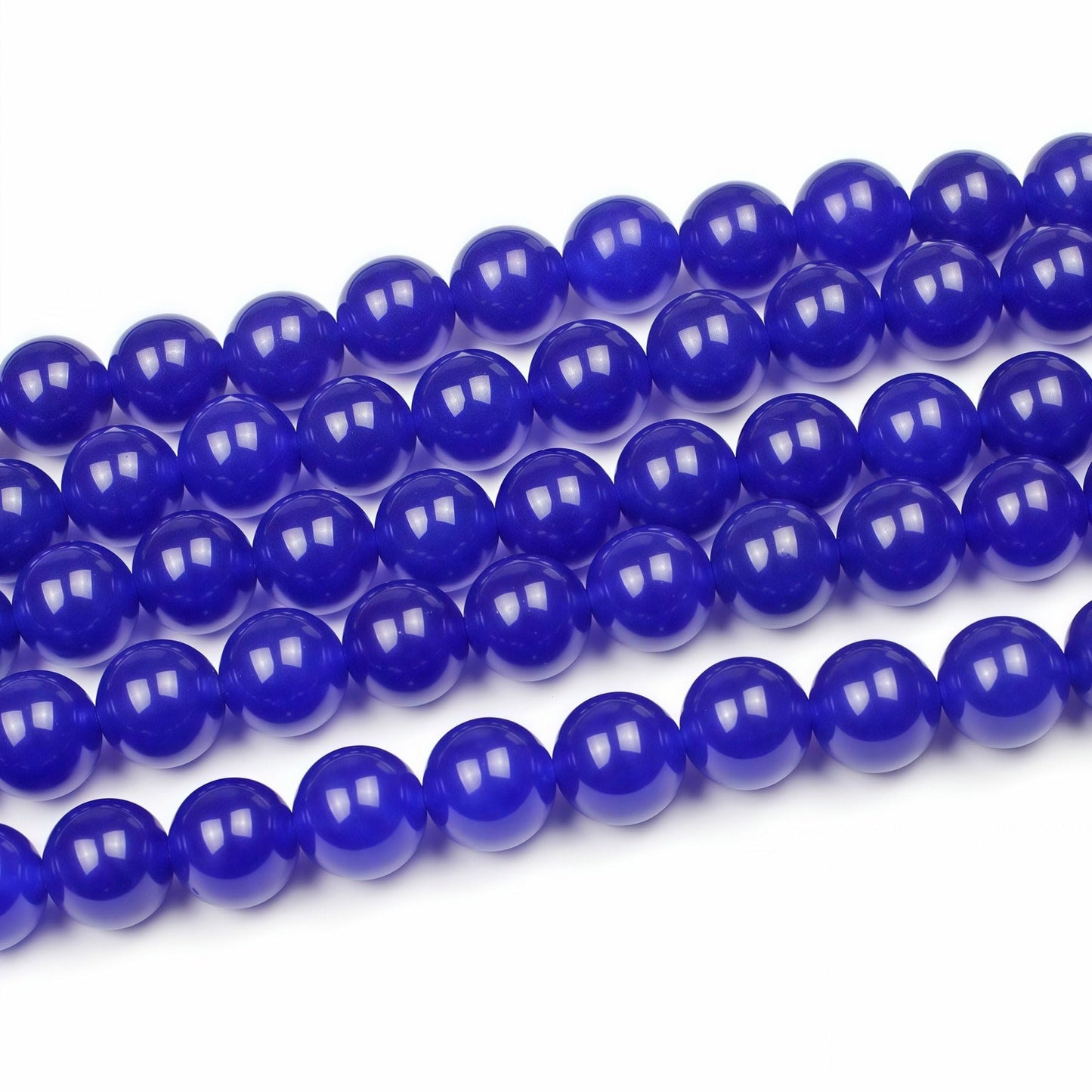 MJDCB Natural Stone Beads Sapphire Jade Round Loose Beads for Jewelry Making DIY Bracelet Necklace (12mm)