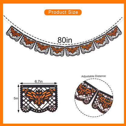 Spooky Bat Banner Halloween Theme Party Decorations,Bohemian Scary Bat Cutout Garland,Spooky Holiday Mantel Hanging Decorations,Halloween Bats Banner Photo Backdrop