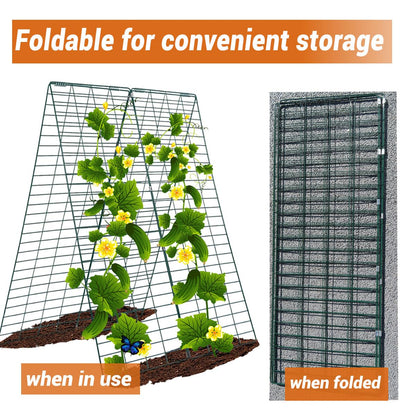 Metal Cucumber Trellis Foldable,Garden Trellis for Climbing Outdoor Plants,Tomato Plant Support,Green Bean Trellis,Vegetable Trellis,Zucchini Trellis,Plant Holders for Outside (1 Pack)