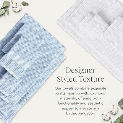NY Loft 100% Cotton Towel Set 6 Piece | Super Soft & Absorbent Quick-Dry 2 Bath